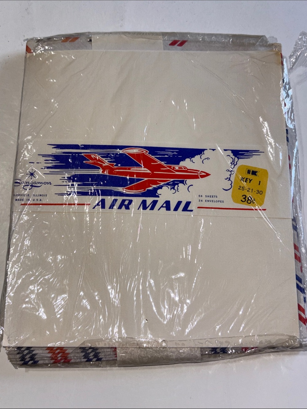 Vintage Air Mail Stationery Set Plane Graphic Junk Journal Envelopes VTG
